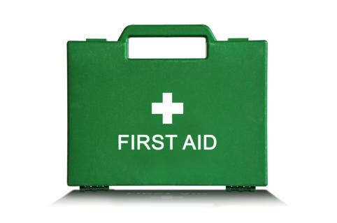 Health and Safety Executive (HSE) compliant first aid kit used in UK workplaces